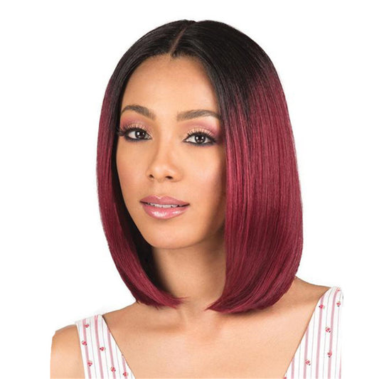 Amazon European and American New Products.This is a Black Gradient Red,Middle Parted Bobo Wig.